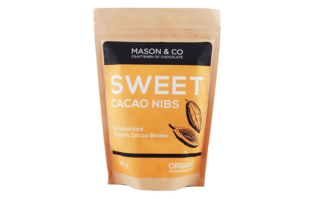 Mason & Co Sweet Cacao Nibs (Caramelised Organic Cacao Beans)   Pack  300 grams